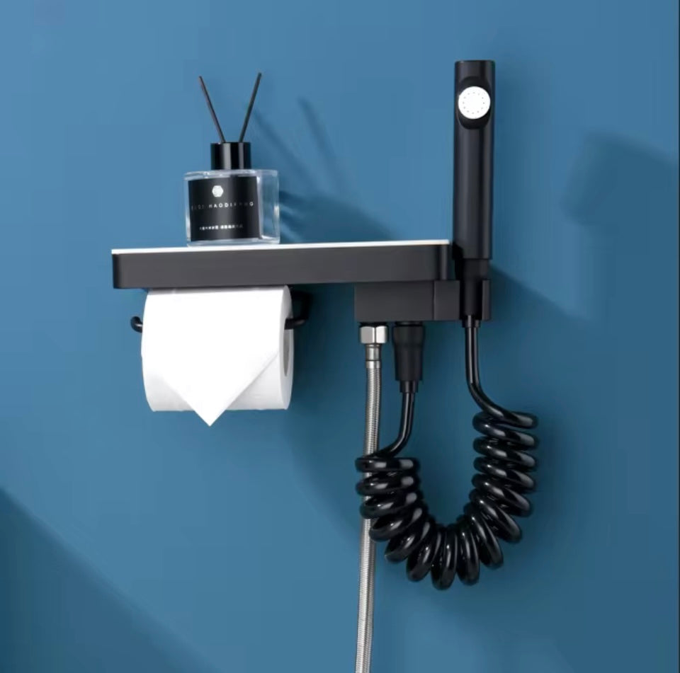 Bidet aan toilet met toiletrolhouder A - Serie