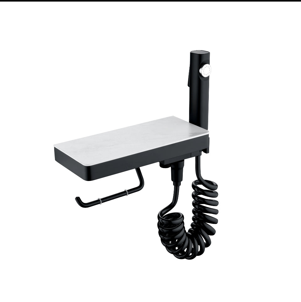 Bidet aan toilet met toiletrolhouder A - Serie