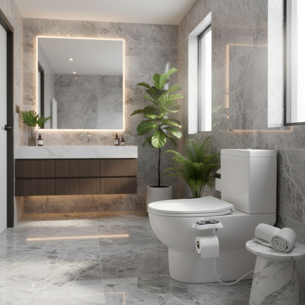 Bidet opzetstuk met toiletrolhouder A - Serie