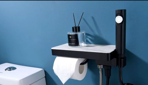 Bidet aan toilet met toiletrolhouder A - Serie